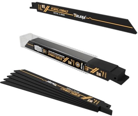 TOLESA 25 tlg Säbelsägeblätter 225mm, 14TPI Bi-Metall Sägeblatt für Metall, Säbelsäge Metallrohr Schneiden