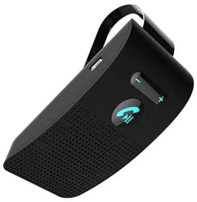 vreplrse Wireless Bluetooth Car Kit Handsfree Music Player Sun Visor Audio Receiverwireless Audio Receiver Speaker ABS