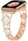 Sixmoat Correas Compatibles con Apple Watch Correa para mujer 38mm 40mm 41mm 42mm(Serie 10), Pulsera de trébol elegante con brillantes para iWatch Serie 10/9/8/7/6/5/4/3/SE (Oro Rosa