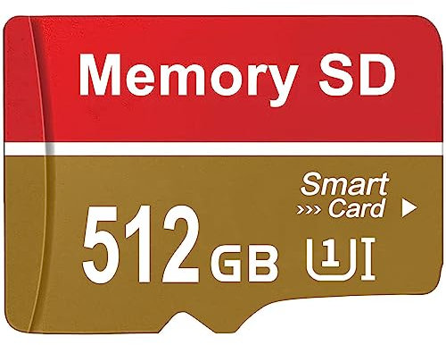 SD Karte 512 GB - Jokiraty Speicherkarte Große Kapazität SD Card Wasserdicht TF Karte High Speed Memory Card Externe Datenspeicher fü Kameras, Tablets, Laptops (512gb)