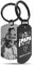 Meinearmbänder „Bester Papa der Welt“ Personalisierter Schlüsselanhänger mit Foto & Gravur | Individueller Schlüsselring mit Schwarz/Weiß Bild | Erinnerungsstück für den Vater