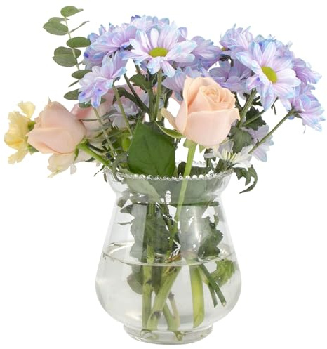 DARENYI Große Transparente Glasvase, Blumenvase Für Tulpen, Vasen Deko Für Moderne Heimdekoration, Vasen Glas für Hochzeit, Tulpenvase für Pampasgras, Orchideen, Rosen, Trockenblumen (16 × 11cm)
