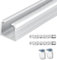 Sliding Door Kit - 8.7ft Invisible Pocket Door Track System with Wheels Wall/Ceiling Mount Hardware for Shower & Closet Adjustable Lengths (White 265cm)