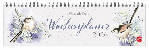 Hannah Dale Wochenquerplaner - Kalender 2026 - Heye-Verlag - Tischkalender quer mit Schulferien - 32,5 cm x 9,3 cm
