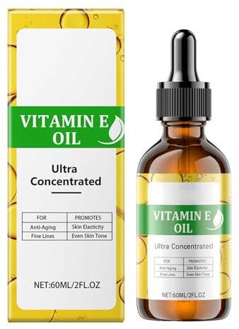 Vitamin E Oil for Face Care, 100% Naturally Sourced Plant-Based Organic Pure Vitamin E Oil, Cruelty Free Skin Repair & Moisturizing Solution, Easy to Absorbed