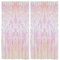 Alaoo 2PCS 2M Tinsel Curtain, Aluminum Foil Fringe Curtain, Hanging Door Streamers, Party Streamers Curtains Decorations for Birthday Party Wedding Graduation Christmas Photo Backdrop, Pink