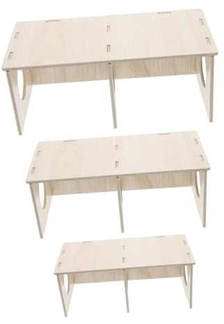 GRIRIW 3pcs Hamster Hide: Multi-chamber Wooden Hamster Hideout - Natural Wood Houses For Hedgehogs - Fun And Engaging Activity Center