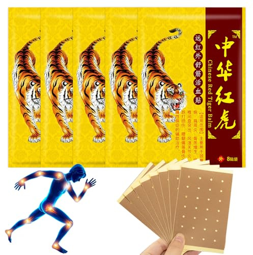 DAJASD Schmerzlinderung Patch, 40PCS Chinesische Ferninfrarot Pflaster, Wärmepflaster, Tiger Soreness Relief Patch, Schmerzlinderung Pflaster, für Muskeln und Gelenke für Eltern,Arbeiter,Ältere