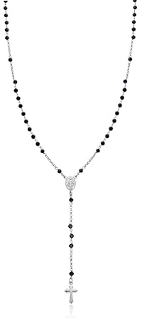 Dada Gioielli - Rosenkranz-Halskette aus 925er Silber mit wundertätiger Madonna Medaille und Kreuz und Medaille der Jungfrau Maria - Halsreif für Damen und Herren