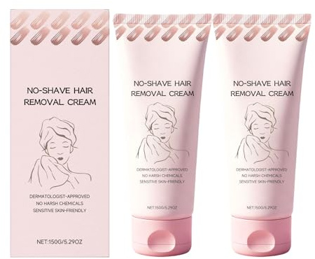 Intim-Haarentfernungscreme, Enthaarungscreme Intimbereich Frauen, Pflegende Formel mit Vitamin-Komplex, Hautfreundlich, Für Beine, Arme, Achseln, Körper, Hautpflegend, 150g No-Shave Hair Removal Cream