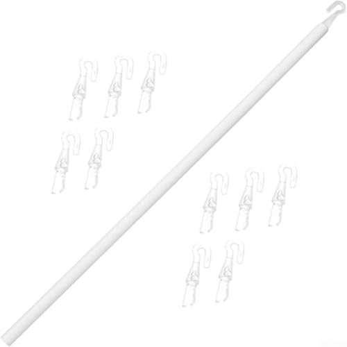 Pp Venezianische Drehstange für Stange, 117 cm, mit Haken, Zugrollos, Verlängerung, verstellbare Stange, Rollo-Set für Zuhause, Büro