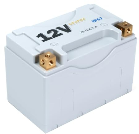 HJGHY Batteria di Ricambio al Litio LiFePO4 da 12V 14Ah per avviamento Moto. | Batteria di avviamento al litio per moto 12.8V 14Ah 380CCA LiFePO4, batteria di ricambio.
