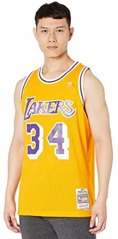 Mitchell & Ness NBA Swingman Home Jersey Lakers 96 Shaquille O'Neal Light Gold XL