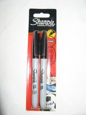 Sharpie Permanent Marker Fine Tip 1.0mm Line Black x2