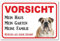 AdriLeo Schild - Vorsicht Englische Bulldogge - Mein Haus - (15x20cm) / Achtung Hund Wachhund robust langlebig UV-beständig wetterfestes Warnschild