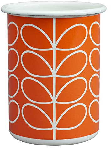 Orla Kiely | Enamel Tumbler | Orange Persimmon | 350ml Capacity