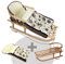 BAMBINIWELT Kombi-Angebot Holz-Schlitten mit Rückenlehne & Zugseil + universaler Winterfußsack (90cm), auch geeignet für Babyschale, Kinderwagen, Buggy, aus Wolle im Eulendesign (Motiv $5)