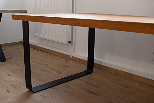 KTC Tec Tischgestell Stahl schwarz matt TGF 100x10 sm 600 rund gebogen Tischkufe, 1 STK