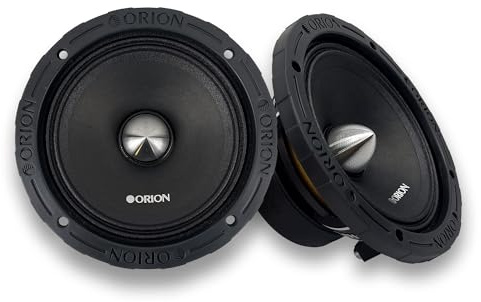 Orion XTX654 - Altavoces de Audio para Coche de Alta eficiencia, Rango Medio de bajo Alto 4 Ohm, 2 Unidades, Incluye Encendedor de Cigarrillos