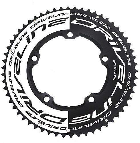Driveline AL7075 Rennrad Fahrrad TT Kettenblatt 58T, BCD 130mm, Schwarz und Weiß, ST1554