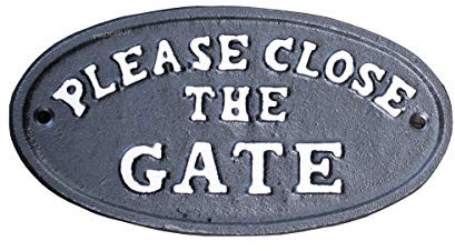 ProdBuy Limited 17cm Cast Iron Oval Please Close The Gate Wall Sign