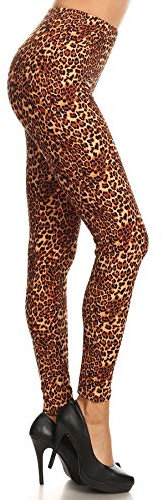 Leggings Depot Leggings mit hoher Taille und mehreren Drucken für Damen - Reg, Plus, 1X3X, 3X5X, Leopard Fame, Einheitsgröße