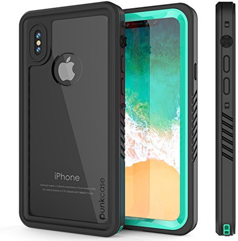 PunkCase iPhone XS Max Waterproof Case, [Extreme Series] [Slim Fit] [IP68 Certified] [Shockproof] [Snowproof] Armor Cover W/Built In Screen Protector Compatible W/Apple iPhone XS Max [Teal]