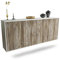 Dekati Sideboard Lakewood hängend (180x77x35cm) Korpus Weiss matt - Front Holz-Design Treibholz - Push to Open