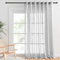 PONY DANCE Voile Gardine Wohnzimmer Modern- 1 Stück Raumteiler Vorhang Halbtransparent Leinentextur Extra Breite Gardinen für Raum Teilen Ösenvorhang Hellgrau, H 240 x B 254 cm
