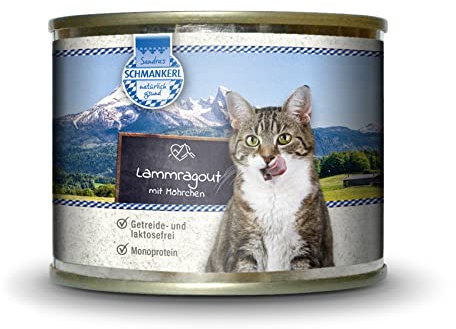 Sandras Schmankerl Nassfutter für Katzen Lammragout 6 x 200g. | getreidefrei | Monoprotein