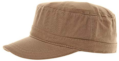 Black Jungle Fletcher Army Cap Baumwolle, Military Biker Kappe, Tarnkappe Kadettenkappe (Braun, S-XL)
