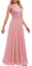 DRESSTELLS Robe de Soirée Femme pour Mariage Cérémonie, Longue Robe de Demoiselle d'honneur Formelle Col en V Blush XL