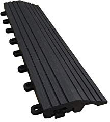 Click-Deck Composite Decking Tiles | Patio, Balcony, Concrete, Hot Tub Deck Tiles | 30x30cm Square Connect Flooring | Easy Installation | Low Maintenance | (8X Straight Edges, Ebony Mosaic)