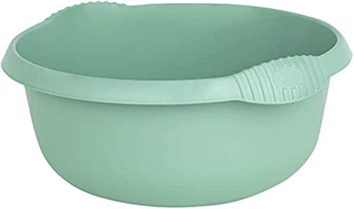 32cm Round, 32cm Square, 39cm Rectangular High Grade Plastic Bowl Kitchen Sink,Basin Mixing, Washing Up Bowl Tidy Organizer (Silver Sage) (Round)