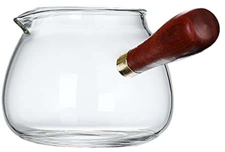 Yardwe Turkish Glass Coffee Pot Transparent Coffee Pot Glass Teapot with Handle for Coffee, Tea, Chocolate, Milk ( 350ml )