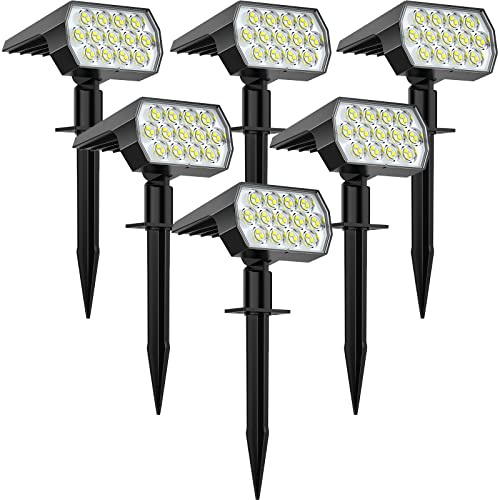 WELALO Solar Light Outdoor, IP68 Waterproof, 65 LED, Cool White, 6 Pack