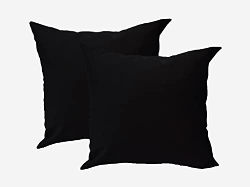 Lemos Home Kissenbezug Kissenhülle Dekokissen 2 Stück aus 100% Baumwolle Kollektion Konzept, Farbe & Größe wählbar (Kissenhülle 2er Set - 40x40cm, Schwarz)
