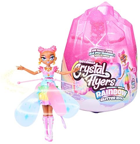HATCHIMALS - Muñeca Hada Voladora - PIXIES CRYSTAL FLYERS RAINBOW GLITTER IDOL - Juguetes Niña Hada Voladora Crystal Flyers Mágica que se ilumina - 6064936 - Juguetes Niños 6 años +