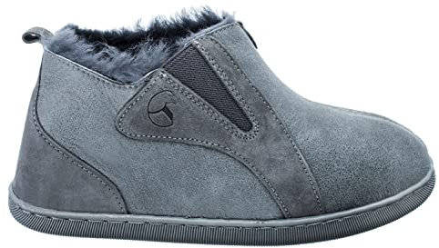 ESTRO Lammfell Hausschuhe Damen Warm - Lammfell Hausschuhe Herren Leder Winter Pantoffeln Damen INTIMO (36, Stahl 3)