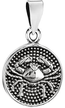 NKlaus 14,7mm Kettenanhänger Krebs 925 Silber Horoskop Sternzeichen Zodiak Anhänger 3866