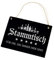 Stammtisch Schild aus Schiefer Türschild Gravur Deko Schiefertafel für Bar Biergarten Partyraum 22 x 16 cm