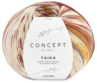 Katia 150g Concept Taika - Farbe: 104 - rose-camel-ocker - Sockenwolle aus Merinowolle und Polyamid