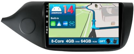 JOYX Android 13 IPS Autoradio Passt für Kia CEE'd CEED JD (2012-2018) - [4G+64G] - Eingebaut DSP/Carplay/Android Auto/GPS - LED Kamera + MIC - 9 Zoll 2 Din - SWC 4G WiFi BT DAB Fast-Boot 360-Kamera