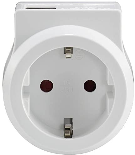 Sygonix SY-5175766 Zwischensteckdose mit USB 2polig Weiß