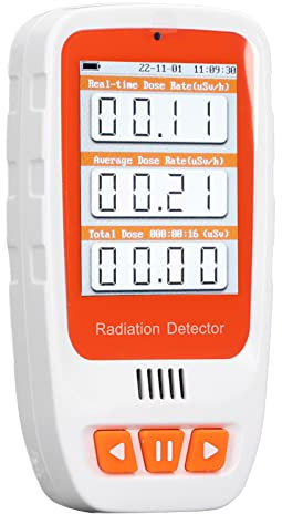Geiger Counter Nuklearer Strahlungs Detektor, Hohe Genauigkeit Handheld-Strahlungs Messgerät Beta-Gamma-X-Ray-Monitor Strahlungs-Dosimeter mit Schall Licht Alarm und TFT-Bildschirm