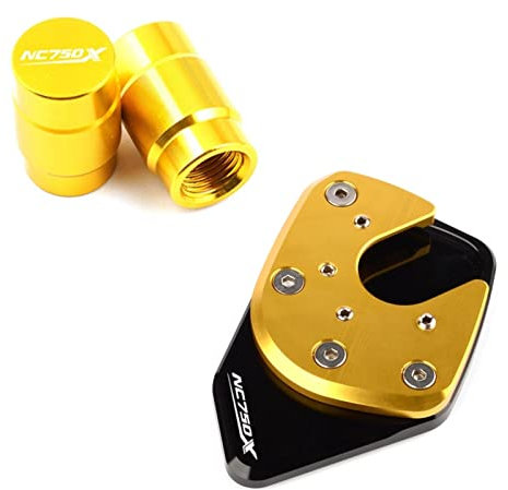EDKAY Für Nc750x NC 750X Nx750 X 2014-2020 2019 Motorradständer Aluminium Fuß Seitenständer Verlängerungspolster CNC Seitenrahmenfüße (Farbe : Gold)