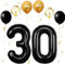 Schwarz Luftballon 30, XXL Riesige Geburtstag Ballon 30, 40 - 101cm Ballon Zahl Deko Folienballon Zahlen 0 & 3, Geburtstagsdeko Jubiläum Party Deko, Fliegt mit Helium (Nummer 30)