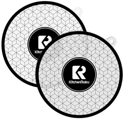 Induction Cooktop Mat - Induction Hob Protector- (Magnetic) Cooktop Scratch Protector - for Induction Stove,Multifunctional Silicone Mats by KitchenRaku (24cm, White)