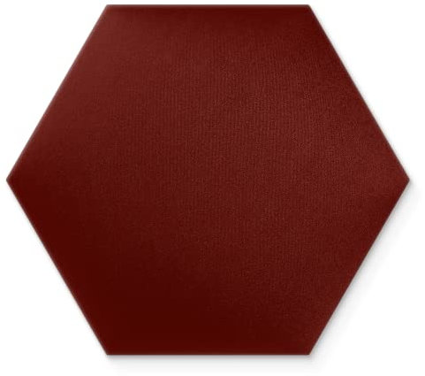Wandkissen 3D-Wandpaneele zur Selbstmontage, aus Veloursstoff mit weicher Füllung Kopfteil als Dekoration für Schlafzimmer Büros Kinderzimmer Flure - Hexagon 30x26 cm Rotwein