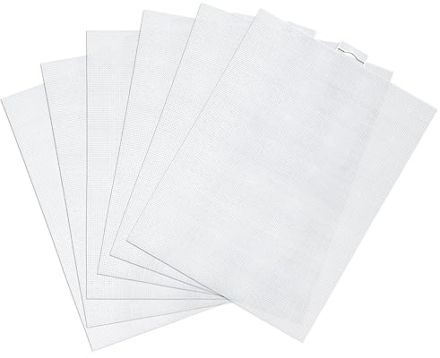 6 Stück Plastic Canvas Kreuzstich Kunststoffgitter 14 CT Kunststoffgewebe Leinwandblätter für Stickereien Mesh Sheets Grid für Bastelarbeiten Häkelprojekte (28x21cm)